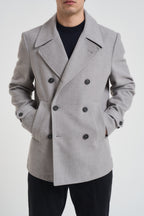 Cappotto uomo corto doppiopetto grigio chiaro CP65SS PERLA SEINSE 