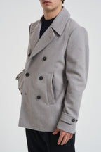 Cappotto uomo corto doppiopetto grigio chiaro CP65SS PERLA SEINSE 