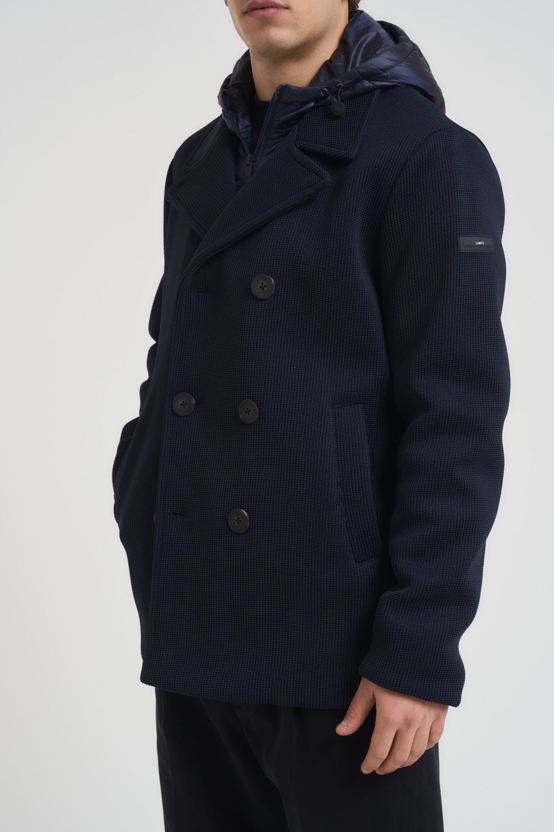 Cappotto uomo con pettorina in nylon blu GRAVITY BLUE NAVY UNITY 