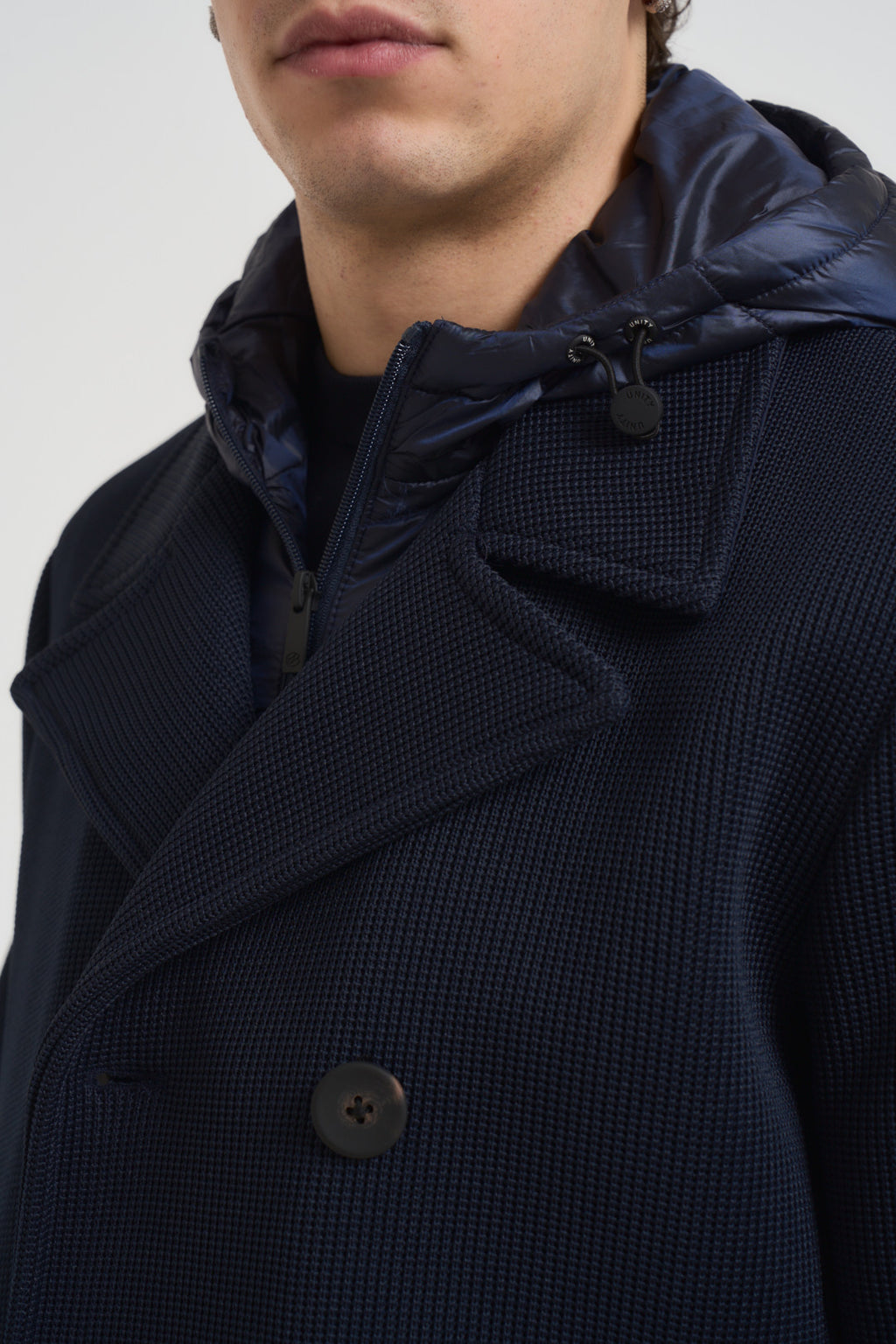 Cappotto uomo con pettorina in nylon blu GRAVITY BLUE NAVY UNITY 