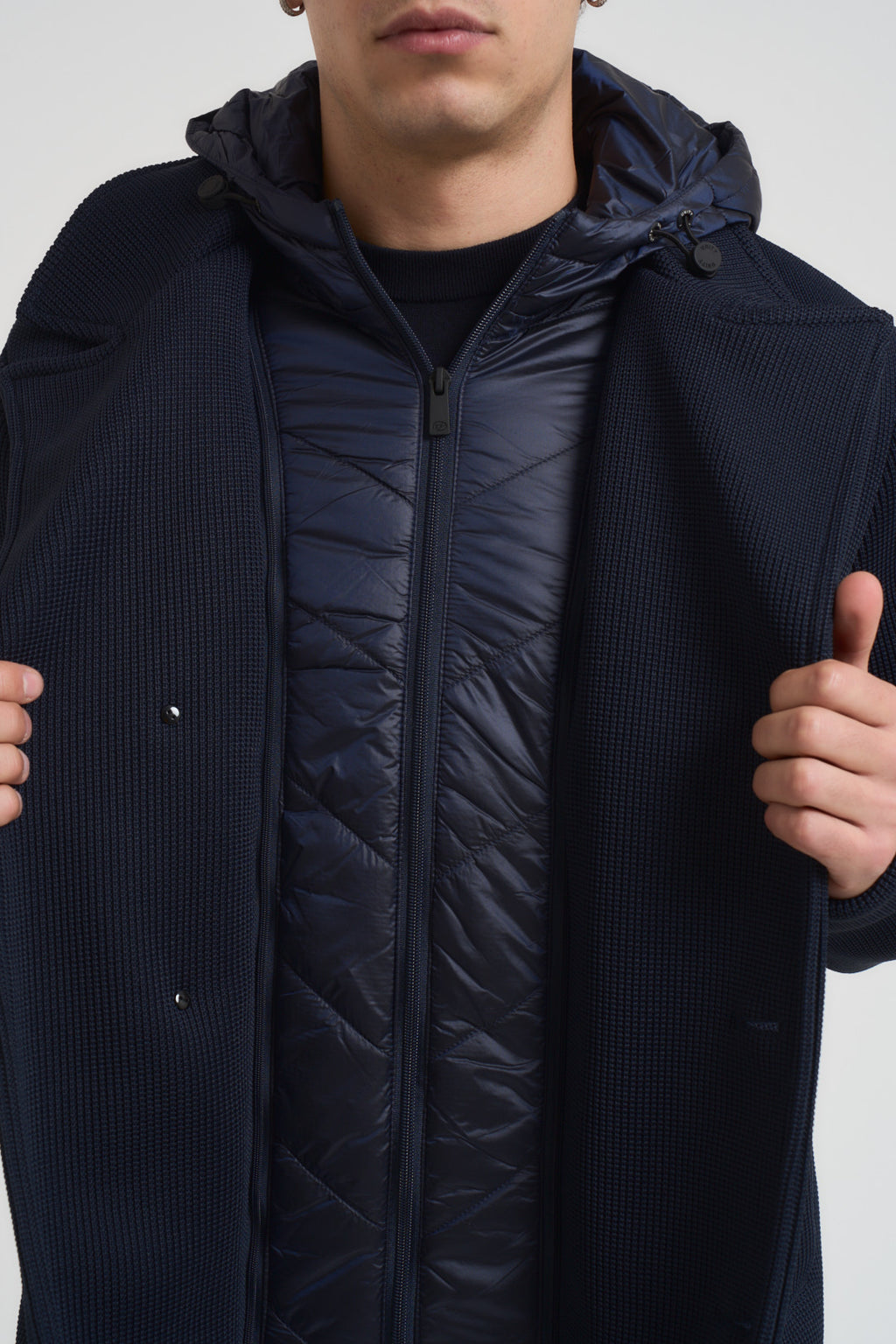 Cappotto uomo con pettorina in nylon blu GRAVITY BLUE NAVY UNITY 