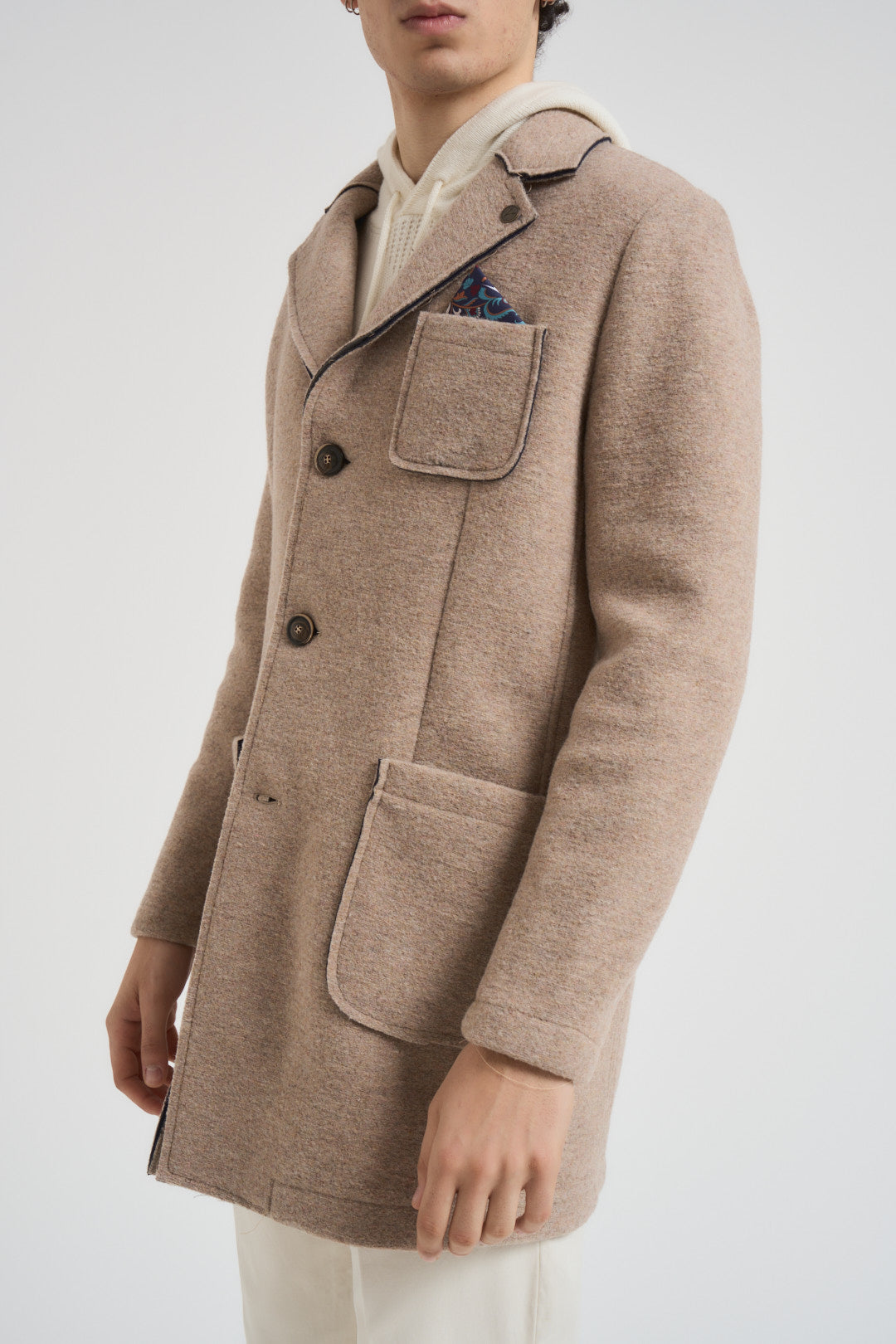 Cappotto uomo monopetto beige CUSA CPSAB V2 