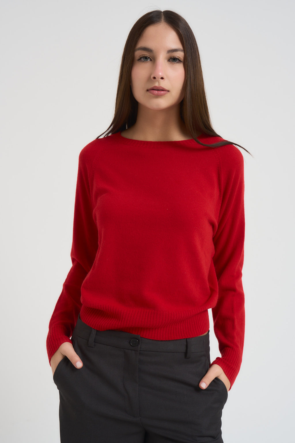 Maglia donna girocollo rossa 22072 ROSSO VICOLO 