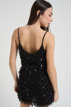 Top donna paillettes nero TF0475 NERO VICOLO 