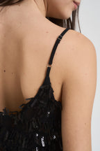 Top donna paillettes nero TF0475 NERO VICOLO 