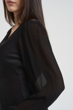 Abito donna lungo satinato nero TF1599 NERO VICOLO 