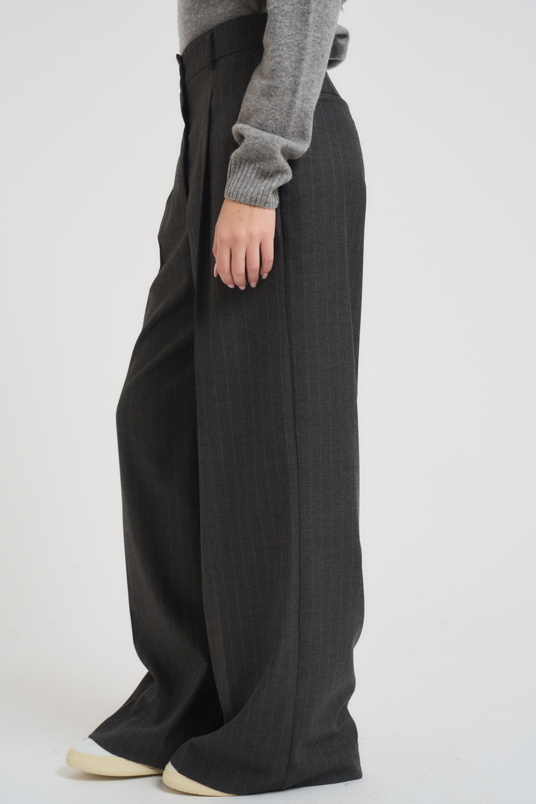 Pantalone donna a palazzo grigio antracite TF1696 GRIGIO VICOLO 