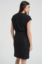 Abito donna nero con dettaglio lurex TF2200 NERA VICOLO 