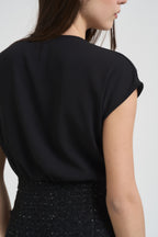 Abito donna nero con dettaglio lurex TF2200 NERA VICOLO 