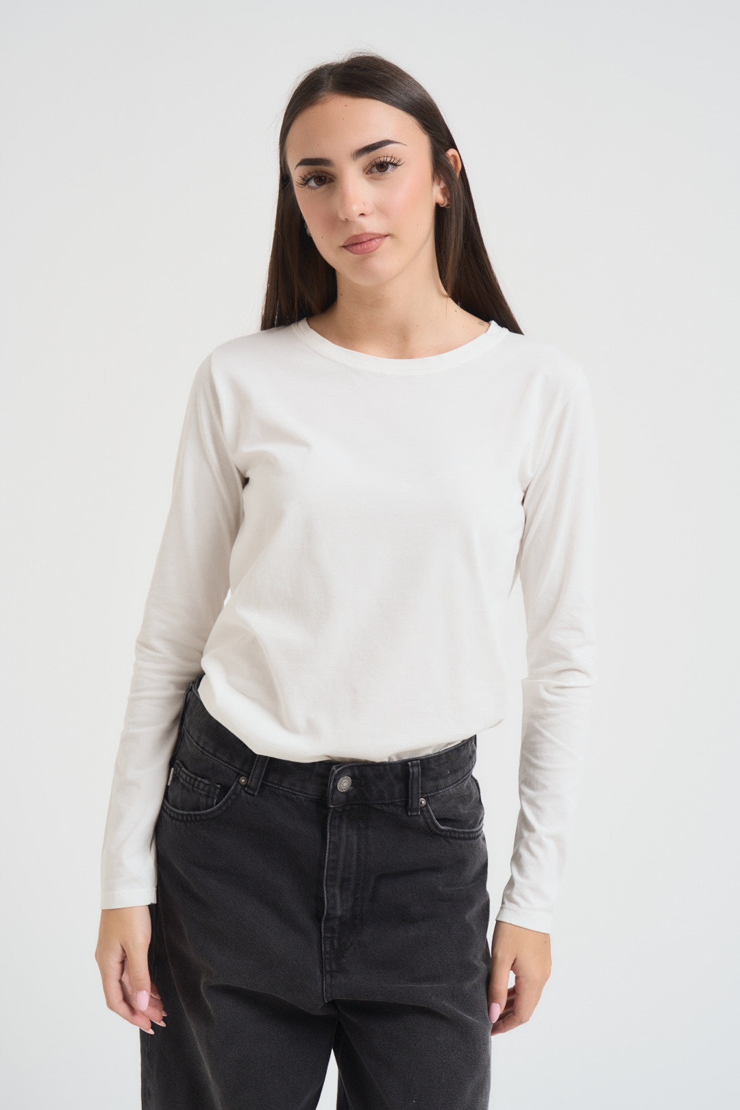Maglia donna a maniche lunghe bianco UF0121 BIANCO VICOLO 