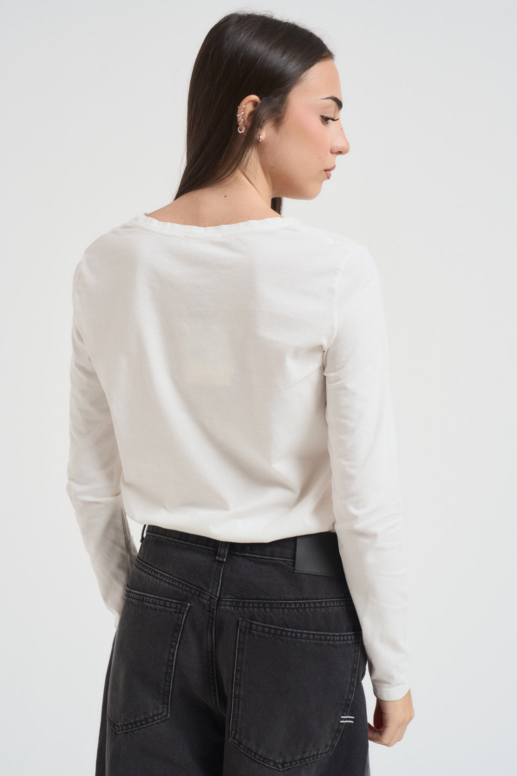 Maglia donna a maniche lunghe bianco UF0121 BIANCO VICOLO 