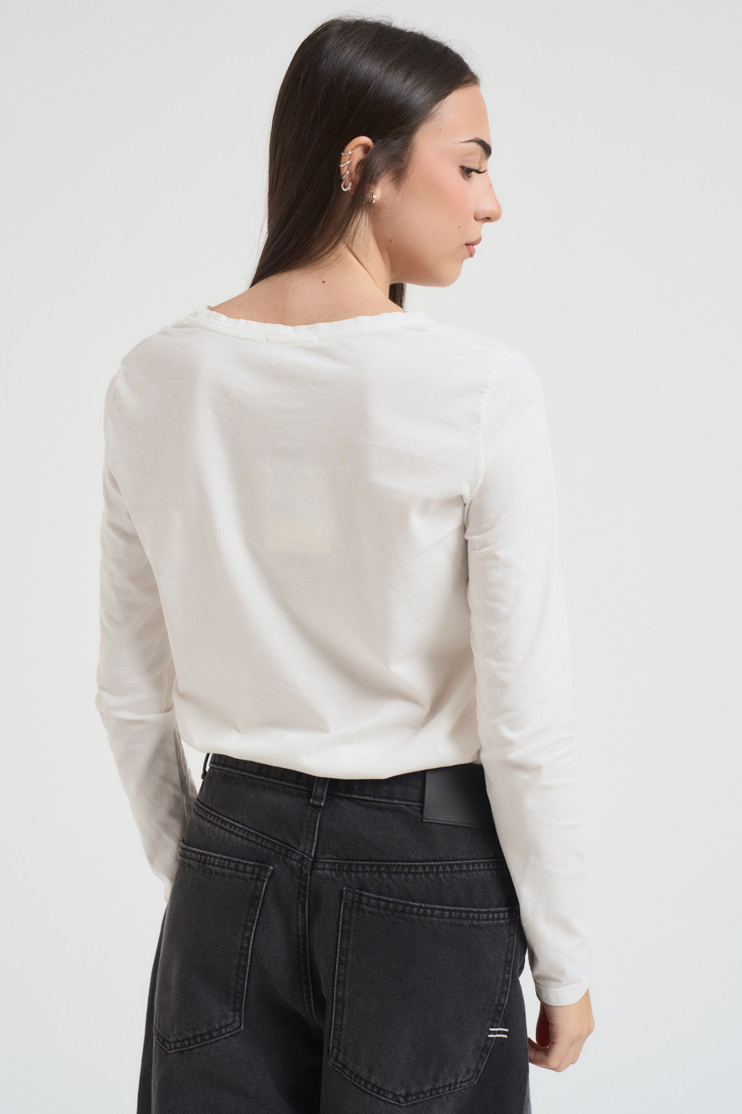 Maglia donna a maniche lunghe bianco UF0121 BIANCO VICOLO 