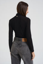 Maglia donna a collo alto nera 10874 NERO VITTO 