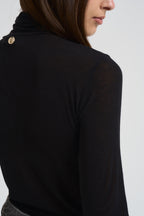 Maglia donna a collo alto nera 10874 NERO VITTO 