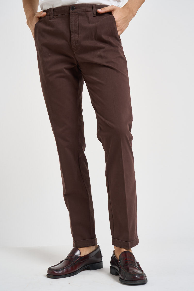 Pantalone uomo slim fit marrone LENNY 29172111 40WEFT 