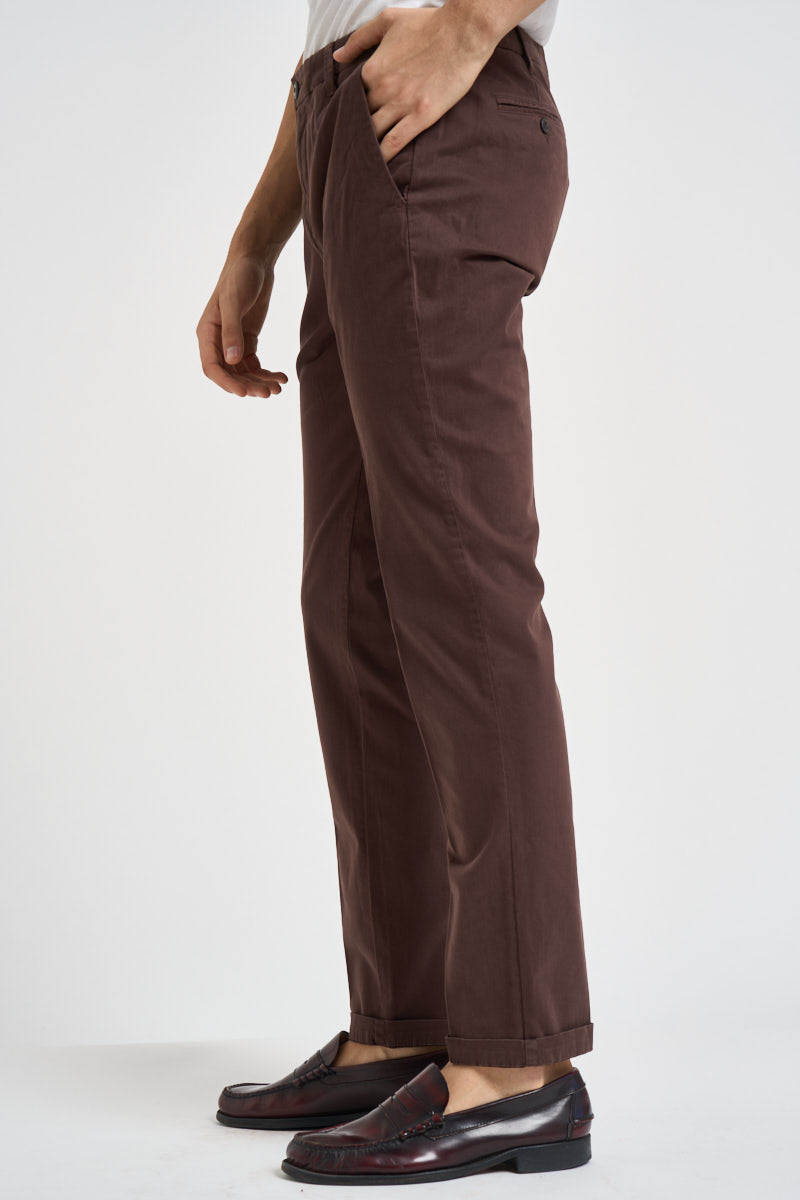 Pantalone uomo slim fit marrone LENNY 29172111 40WEFT 