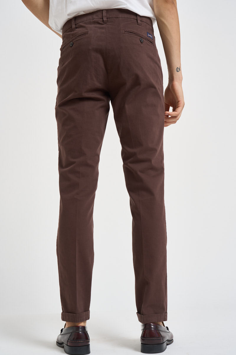 Pantalone uomo slim fit marrone LENNY 29172111 40WEFT 