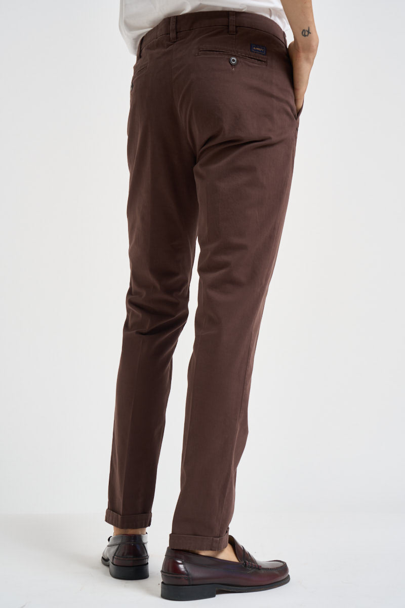 Pantalone uomo slim fit marrone LENNY 29172111 40WEFT 