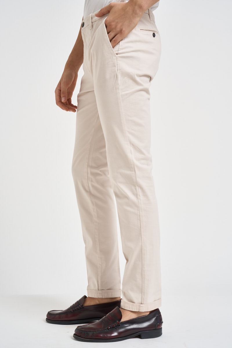 Pantalone uomo slim fit panna LENNY 29172139 40WEFT 