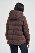Piumino donna corto marrone BLAINE N084299 AFTER LABEL 