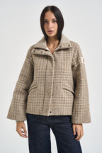 Piumino donna Bucarest in check beige BUCAREST L117240 AFTER LABEL 