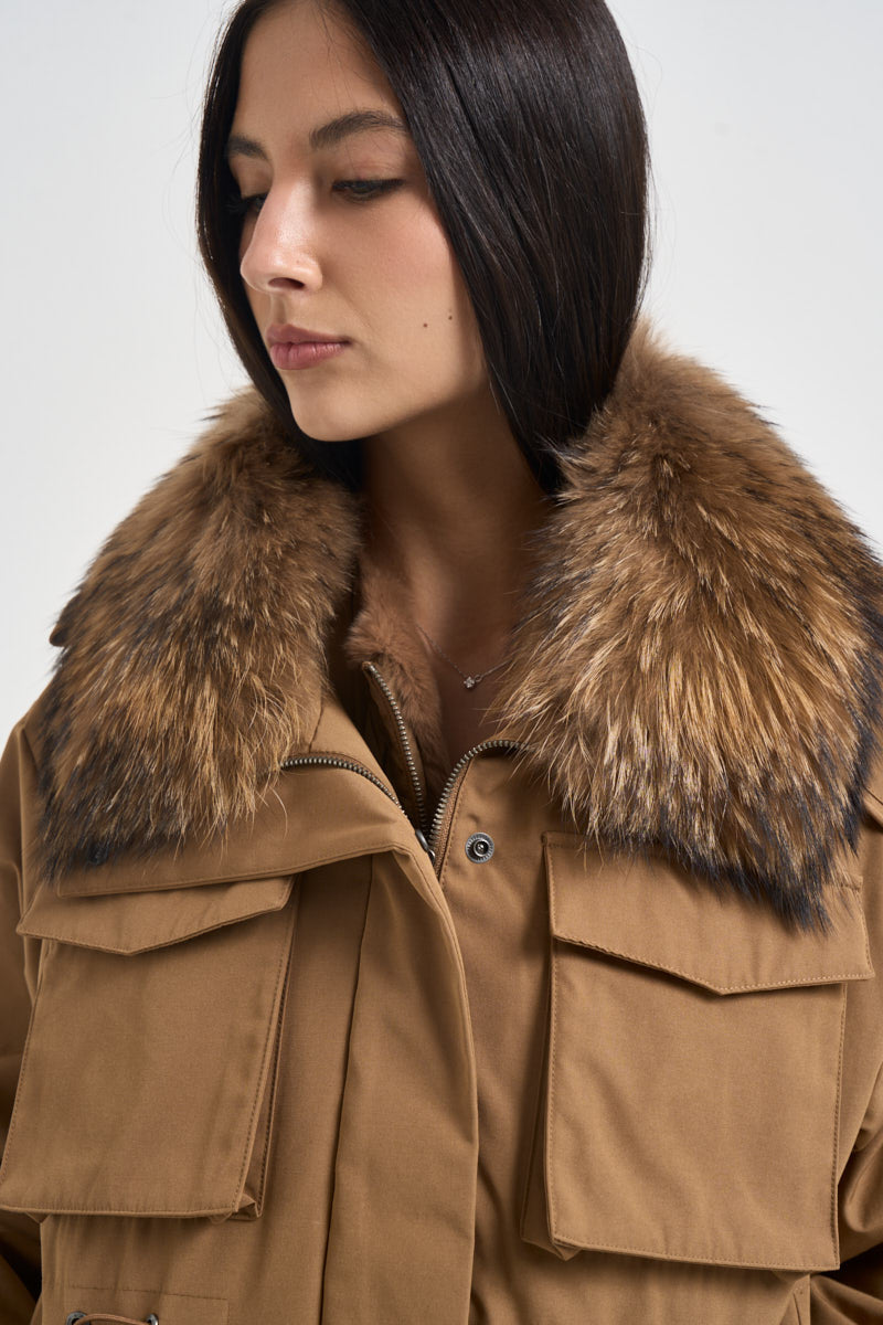 Parka donna Ushuaia corto cammello USHUAIA NC012FH235 AFTER LABEL 