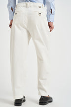 Pantalone uomo con pinces in cotone bianco 2788Y ACCIAIOLATTE ALTA TENSIONE 