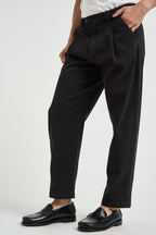 Pantalone uomo con pinces in cotone nero 2788Y ACCIAIONERO ALTA TENSIONE 