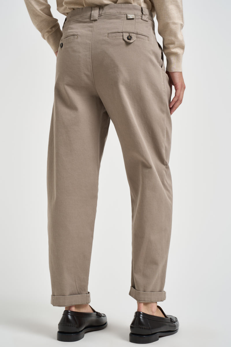 Pantalone uomo con pinces in cotone tortora 2788Y ACCIAIOTORTORA ALTA TENSIONE 