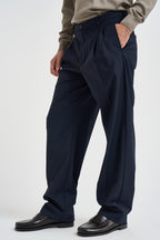 Pantaloni uomo relaxed fit palazzo blu notte B6AC0046 NAVY AMARANTO 