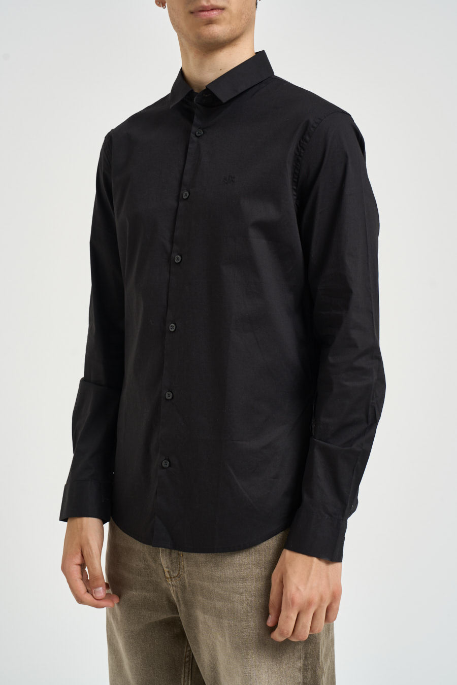 Camicia uomo a maniche lunghe nera 8NZC31 ZN28Z1200 ARMANI EXCHANGE 