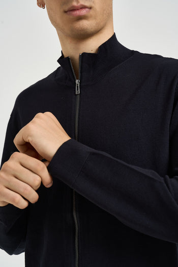 Maglia uomo con zip blu notte - 3