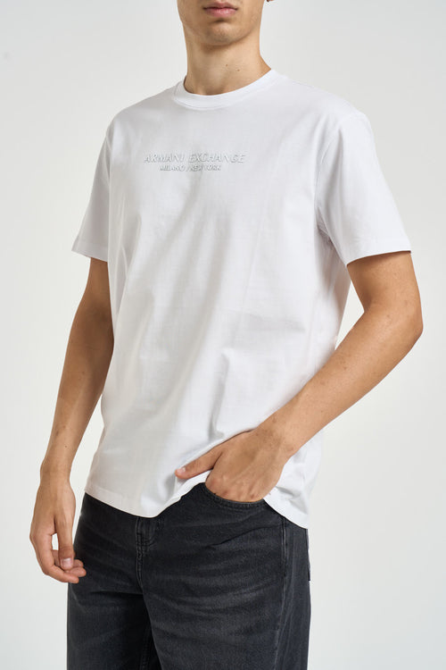 T-shirt uomo girocollo con logo bianca - 2