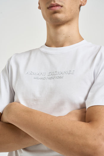 T-shirt uomo girocollo con logo bianca - 3