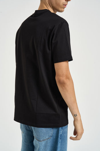 T-shirt uomo girocollo con logo nera - 4