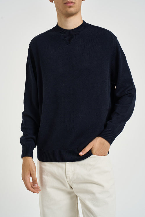 Maglia uomo a girocollo blu notte - 1
