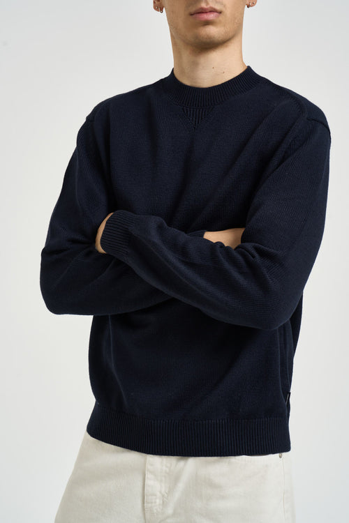 Maglia uomo a girocollo blu notte - 2