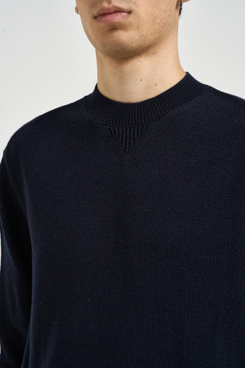 Maglia uomo a girocollo blu notte - 3