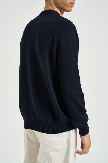 Maglia uomo a girocollo blu notte - 4