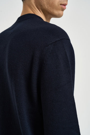 Maglia uomo a girocollo blu notte - 5
