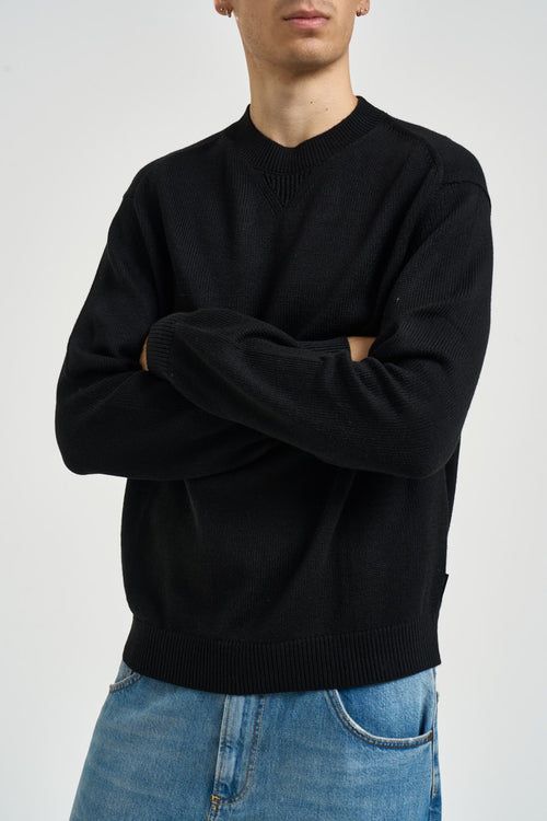 Maglia uomo a girocollo nero - 2