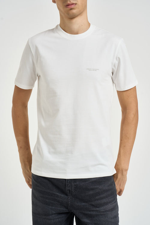 T-shirt uomo a girocollo bianca - 1