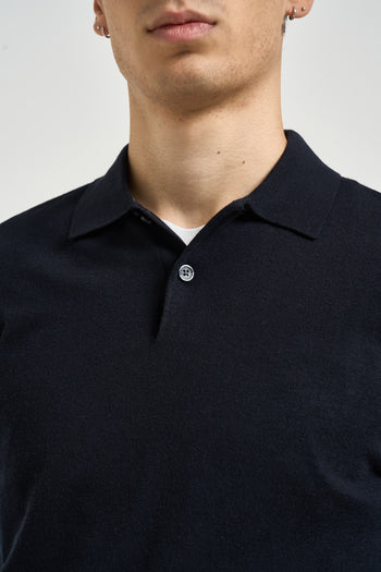 Polo uomo a maniche lunghe blu - 3