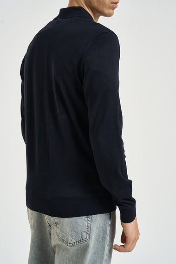 Polo uomo a maniche lunghe blu - 4