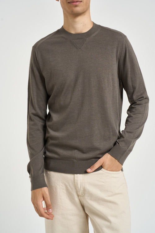 Maglia uomo girocollo marrone - 1