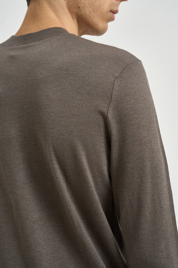 Maglia uomo girocollo marrone - 4