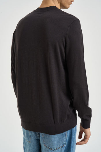 Maglia uomo girocollo marrone scuro - 4