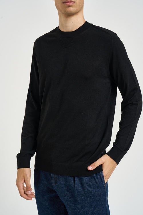 Maglia uomo girocollo nera - 1