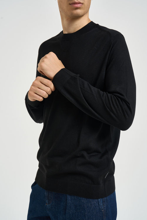 Maglia uomo girocollo nera - 2