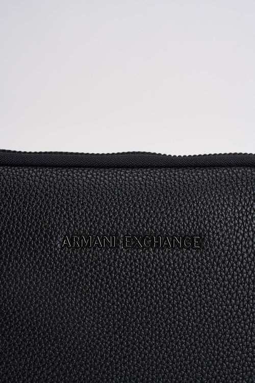 Pochette uomo nera con texture martellata - 2